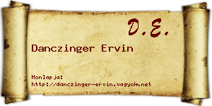 Danczinger Ervin névjegykártya